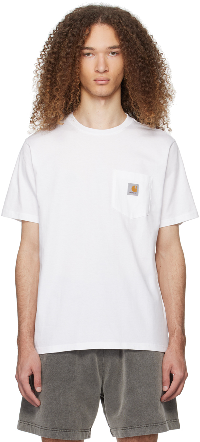 Shop Carhartt White Pocket T-shirt In 02xx White