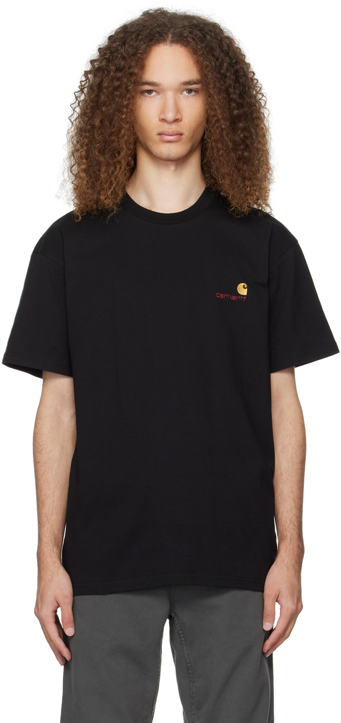 Shop Carhartt Black American Script T-shirt In 89xx Black