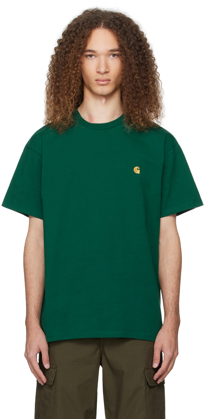 Carhartt Green Chase T-shirt In 1ywxx Chervil / Gold