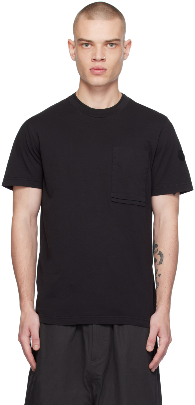 Moncler Black Patch Pocket T-shirt In Black 999