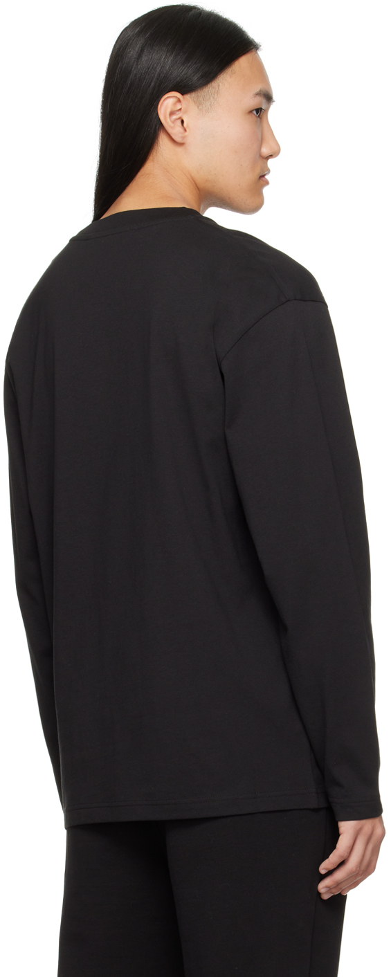 Moncler Black Printed Long Sleeve T-shirt In Smoky Black 998