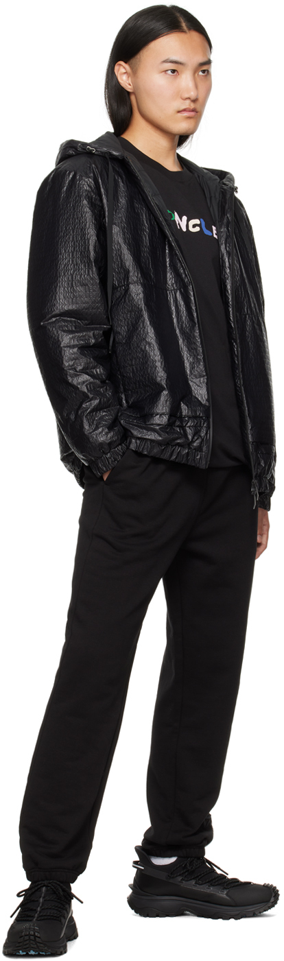 Moncler Black Printed Long Sleeve T-shirt In Smoky Black 998