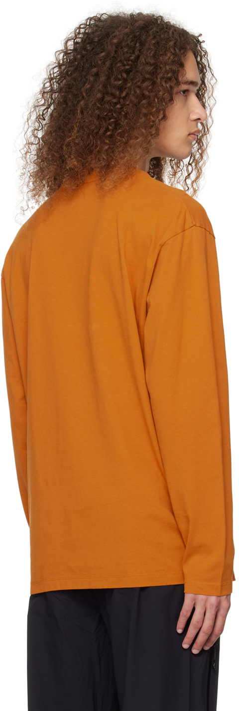 Moncler Orange Printed Long Sleeve T-shirt In Sudan Brown 184