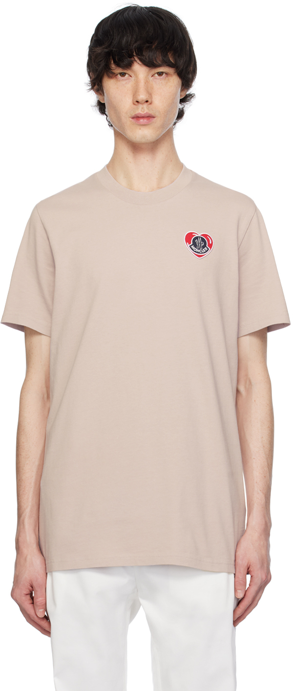 Tシャツ・カットソー MONCLER - EMBROIDERED HEART LOGO COTTON T-SHIRT Moncler Men's Heart Logo T-Shirt in Black Moncler
