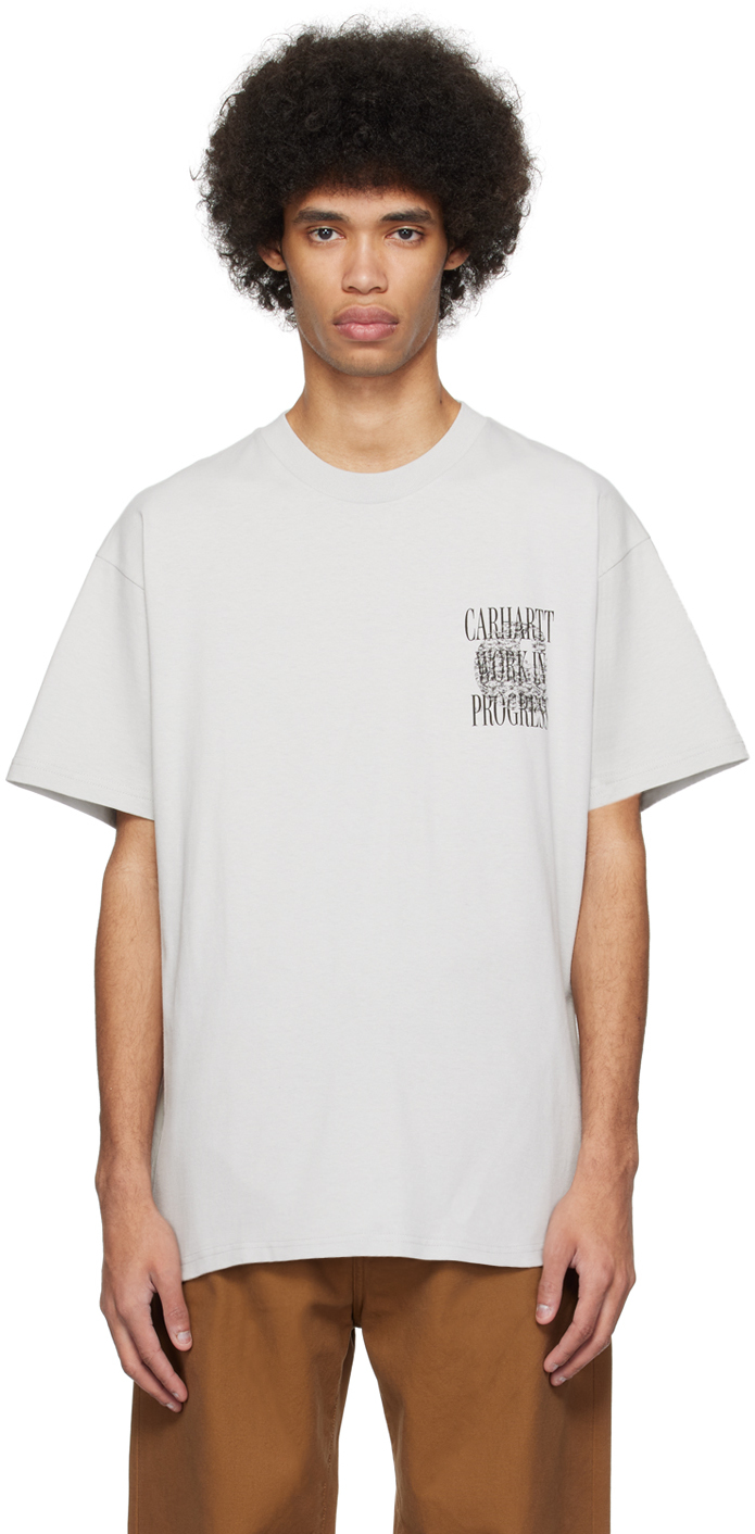 Shop Carhartt Gray 'always A Wip' T-shirt In 1ye Sonic Silver