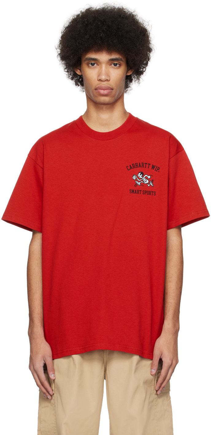 Carhartt Work In Progress: Red 'Smart Sports' T-Shirt | SSENSE Canada