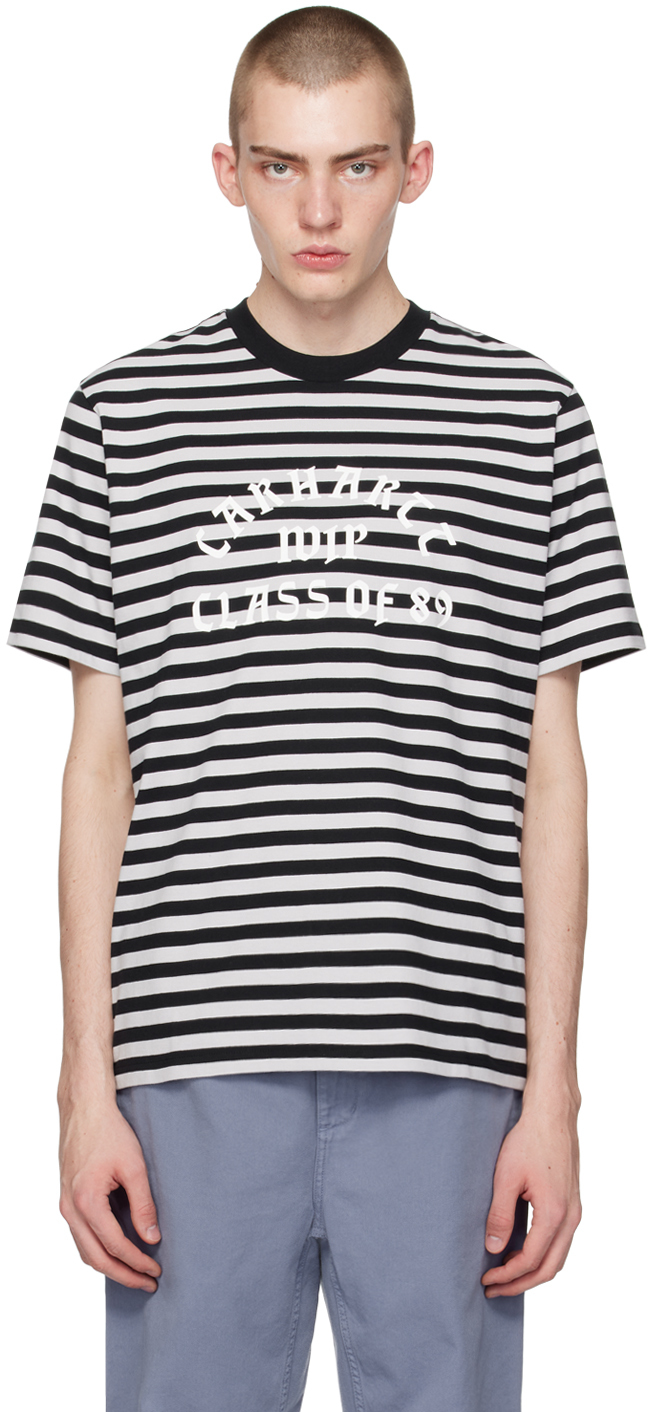 Shop Carhartt Black & White Scotty T-shirt In 24a Scotty Stripe, B