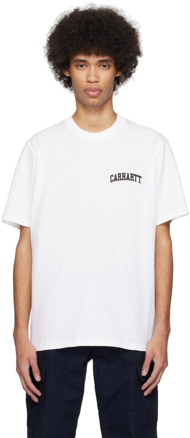 Shop Carhartt White University Script T-shirt In 00a White / Black