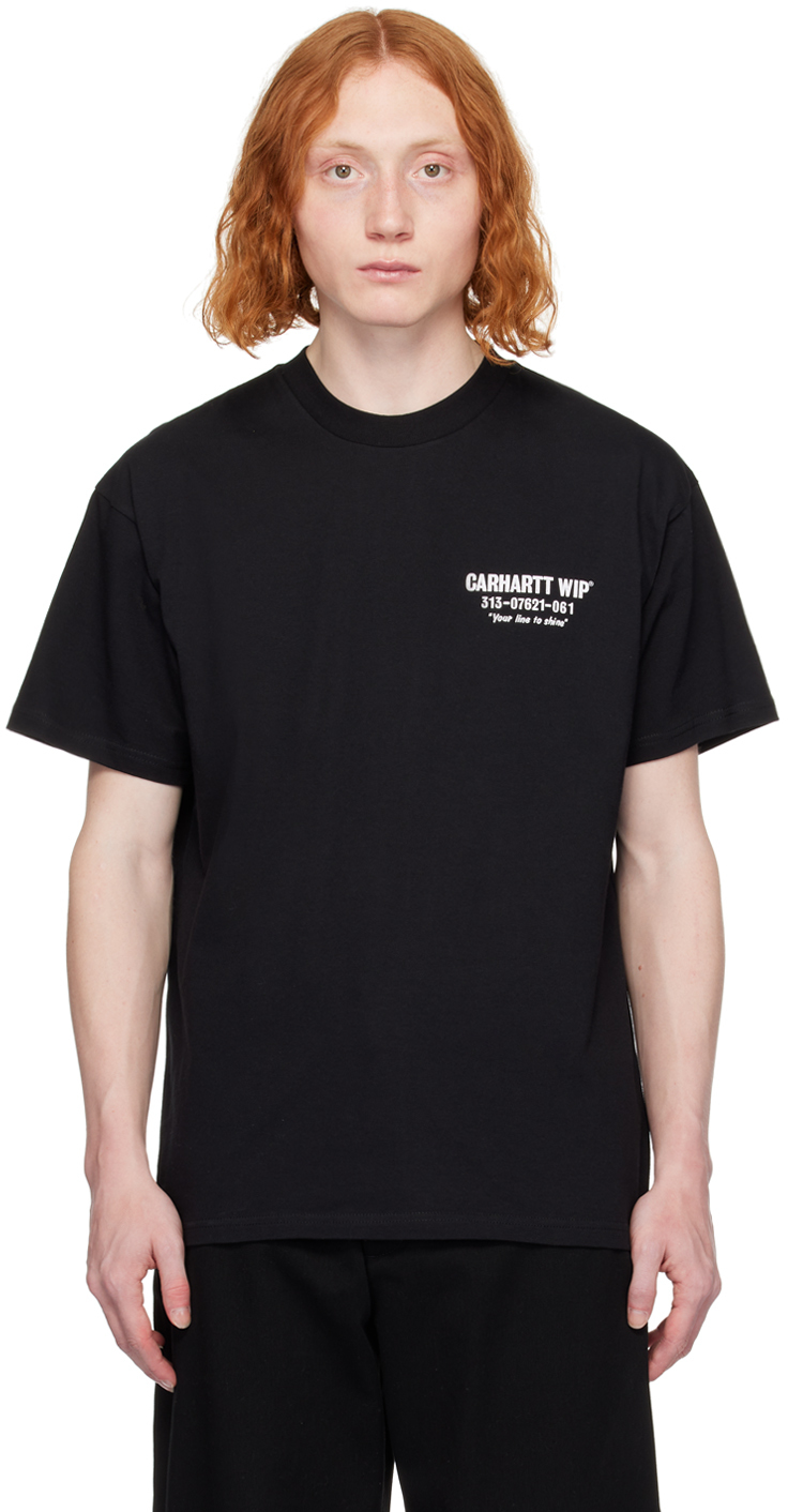 Shop Carhartt Black 'less Troubles' T-shirt In 0d2 Black / White