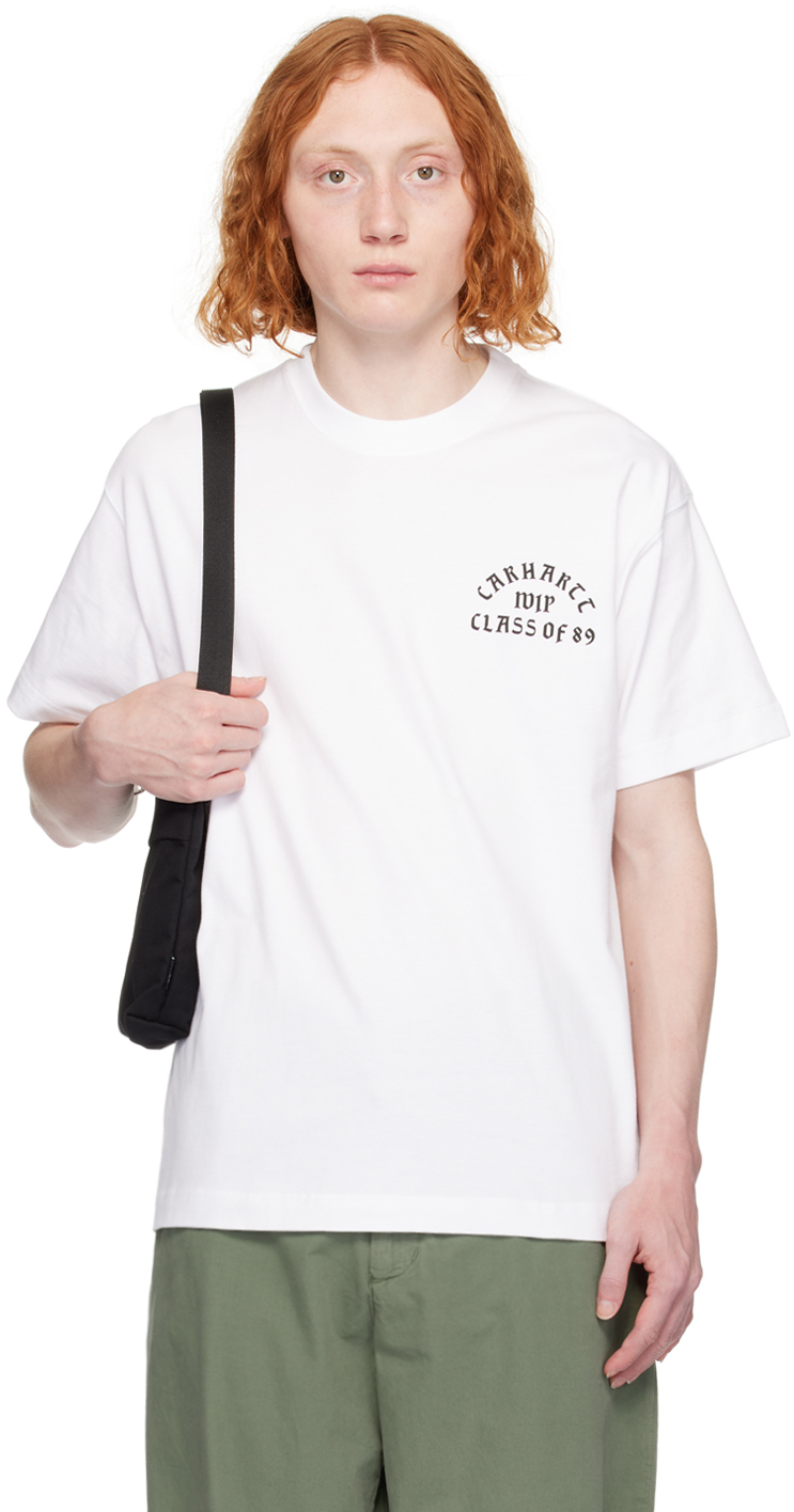 Shop Carhartt White 'class Of 89' T-shirt In 00a White / Black