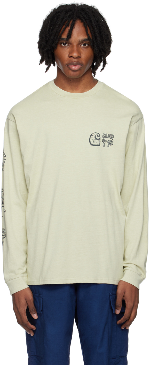 Shop Carhartt Green Mimetolith Long Sleeve T-shirt In 26e Beryl / Flint