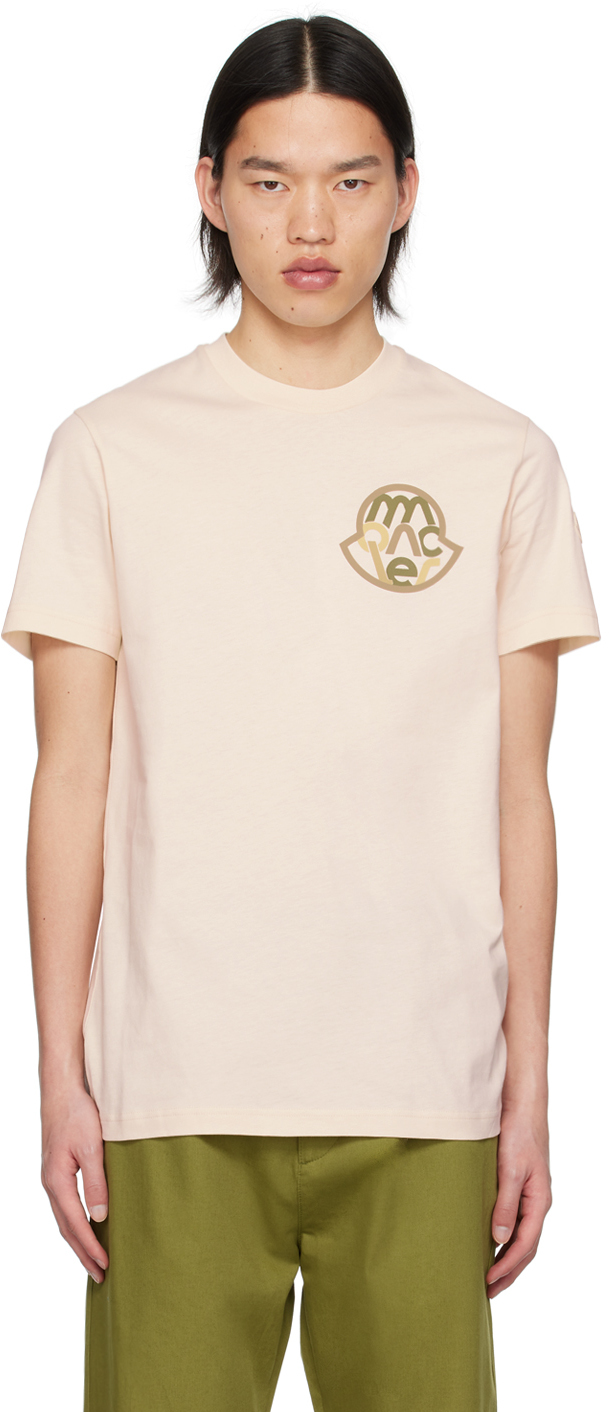 Moncler Off-white Garment-washed T-shirt In Ivory 060