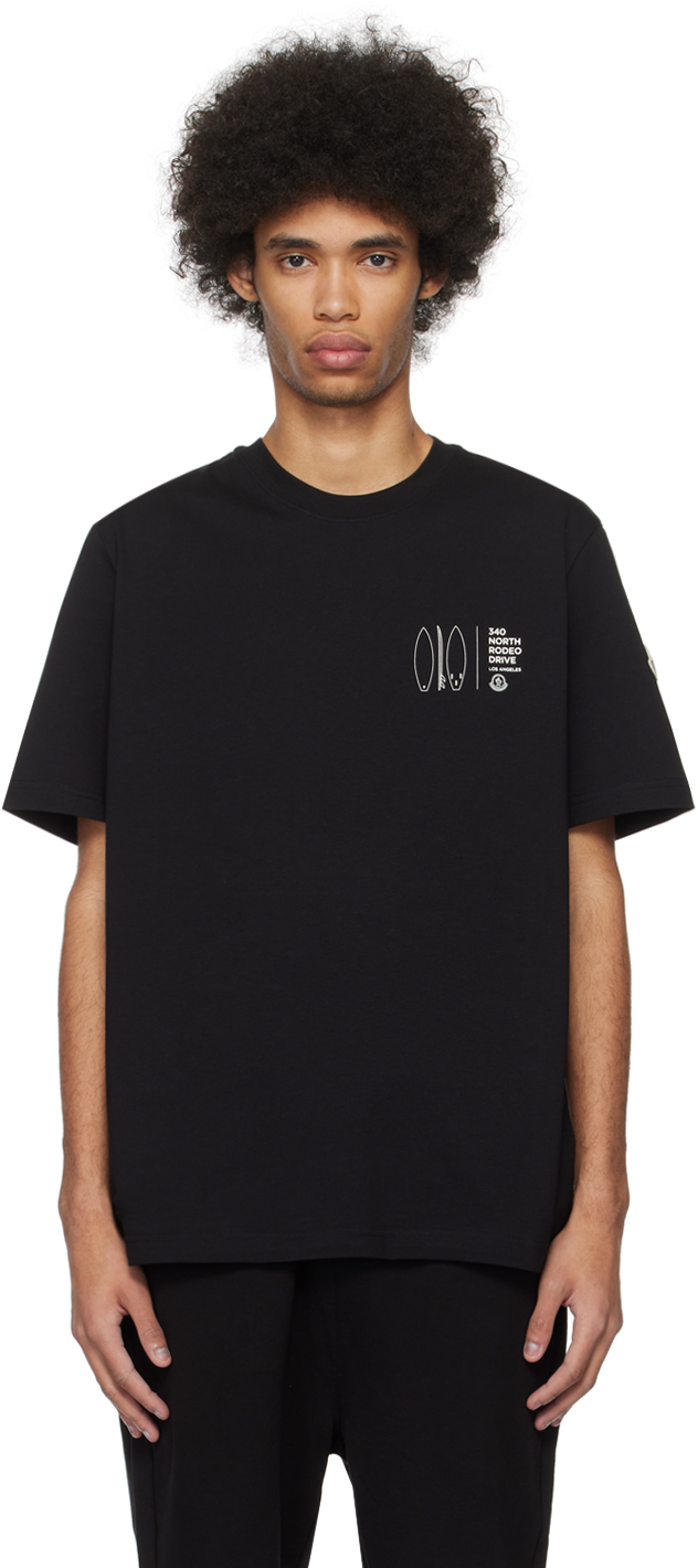 Moncler Black Printed T-shirt In Black 999