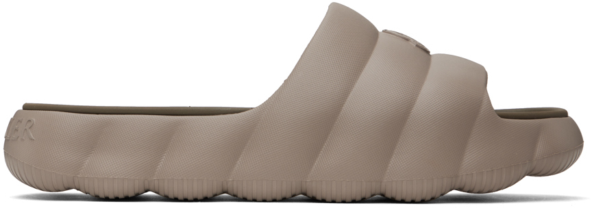 Shop Moncler Taupe Lilo Slides In 208 Taupe