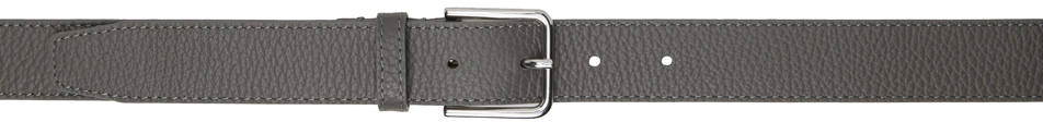 Shop The Frankie Shop Gray Toni Pebbled Leather Belt In Grey