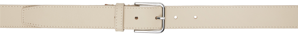 Shop The Frankie Shop Off-white Toni Leather Belt In Mastic