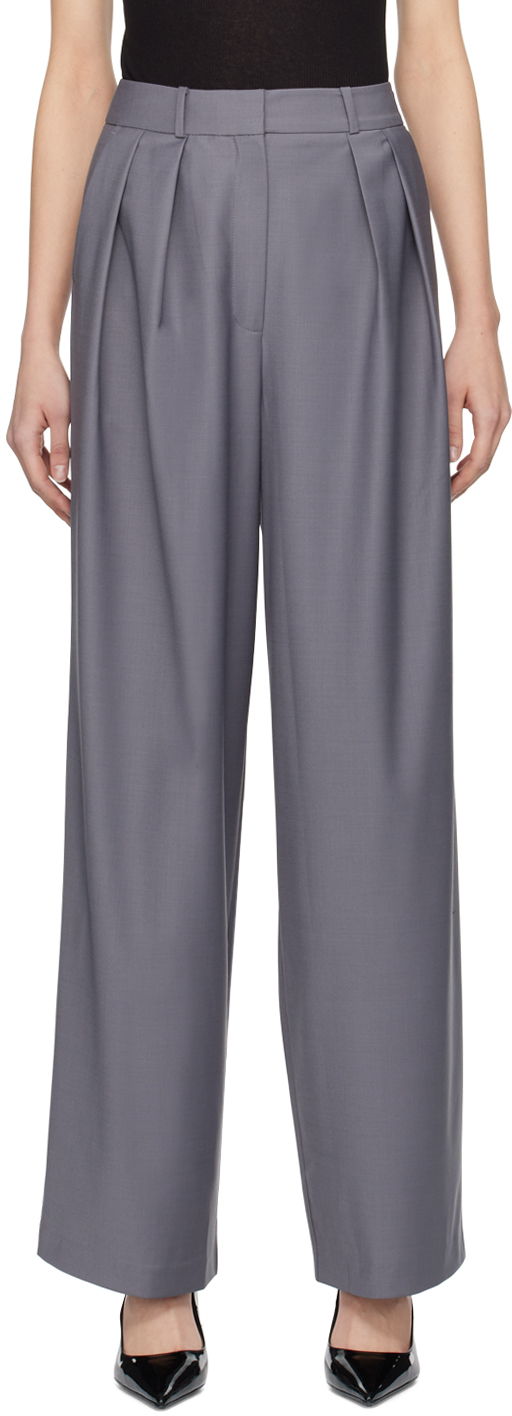 The Frankie Shop Gray Ripley Trousers In Grey