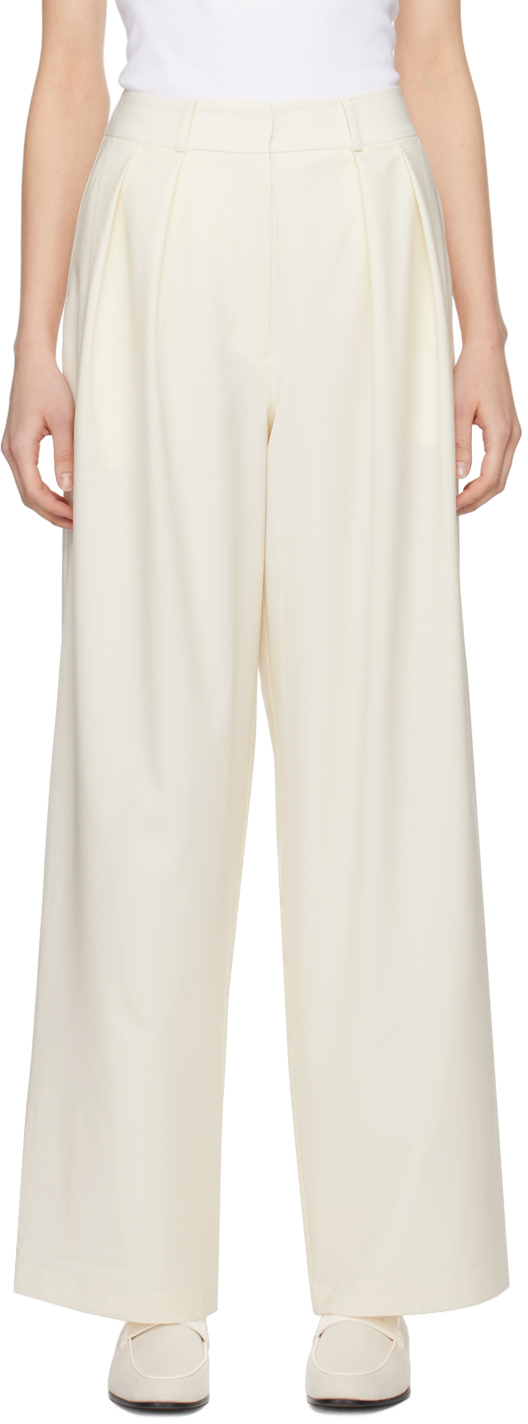 The Frankie Shop Neutral Ripley Pleated Trousers In Neutrals