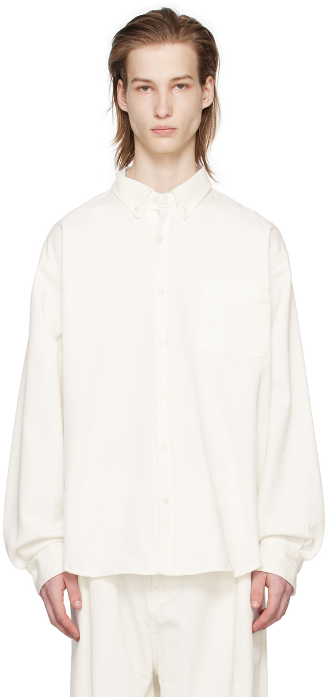 Shop The Frankie Shop White Sinclair Denim Shirt In Off White