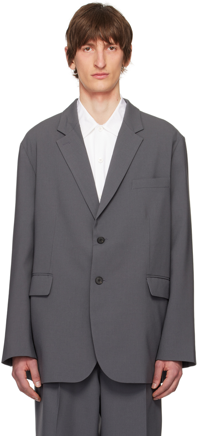 The Frankie Shop Gray Beo Blazer In Charcoal