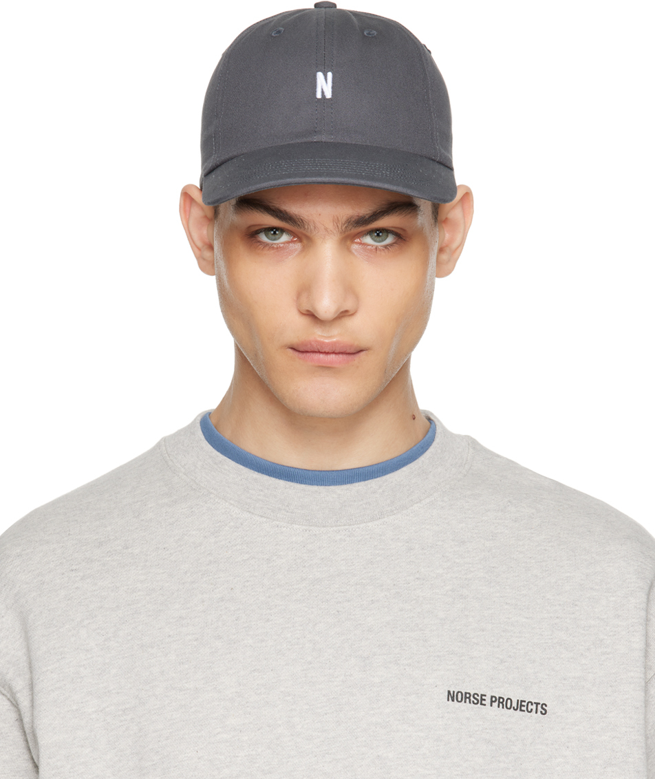 Norse Projects Grey Twill Sports Cap In Magnet Grey