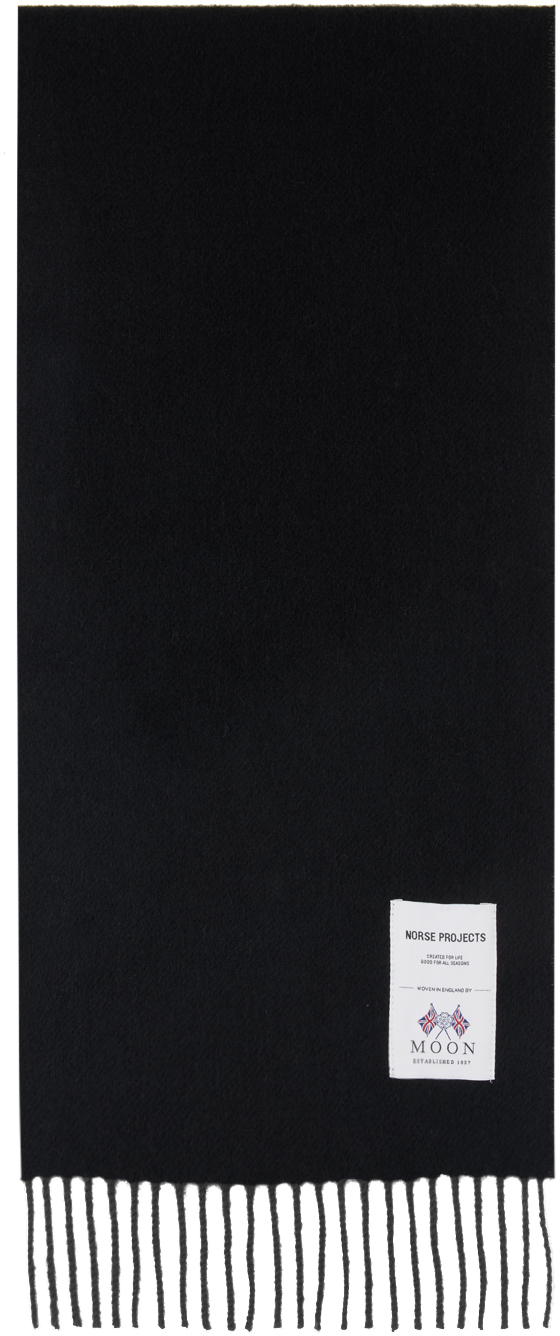 Norse Projects Black Moon Lambswool Scarf In 9999 Black