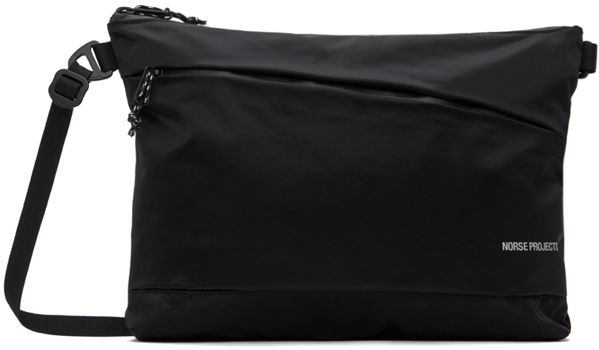 Shop Norse Projects Black Nylon Shoulder Bag