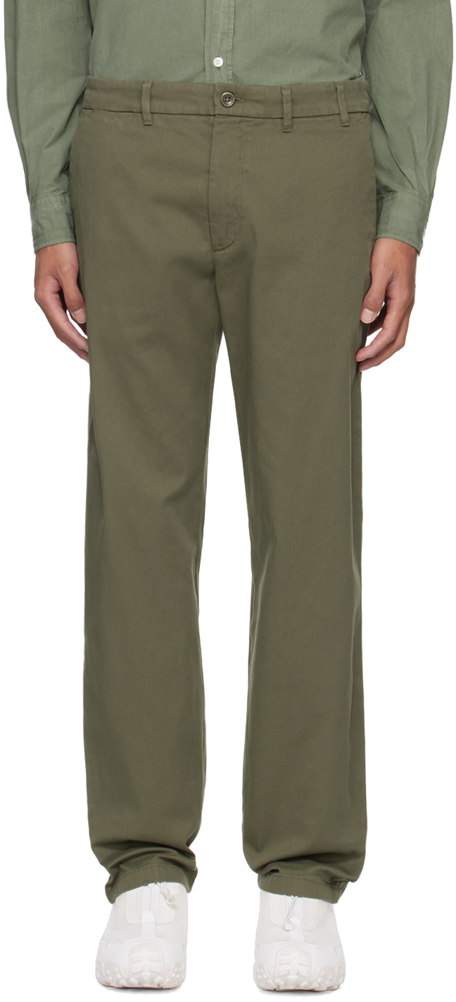 Norse Projects Green Aros Regular Trousers In 8098 Ivy Green