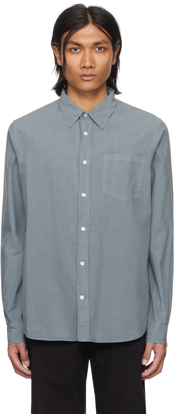 Norse Projects Blue Osvald Shirt In 7188 Light Stone Blu