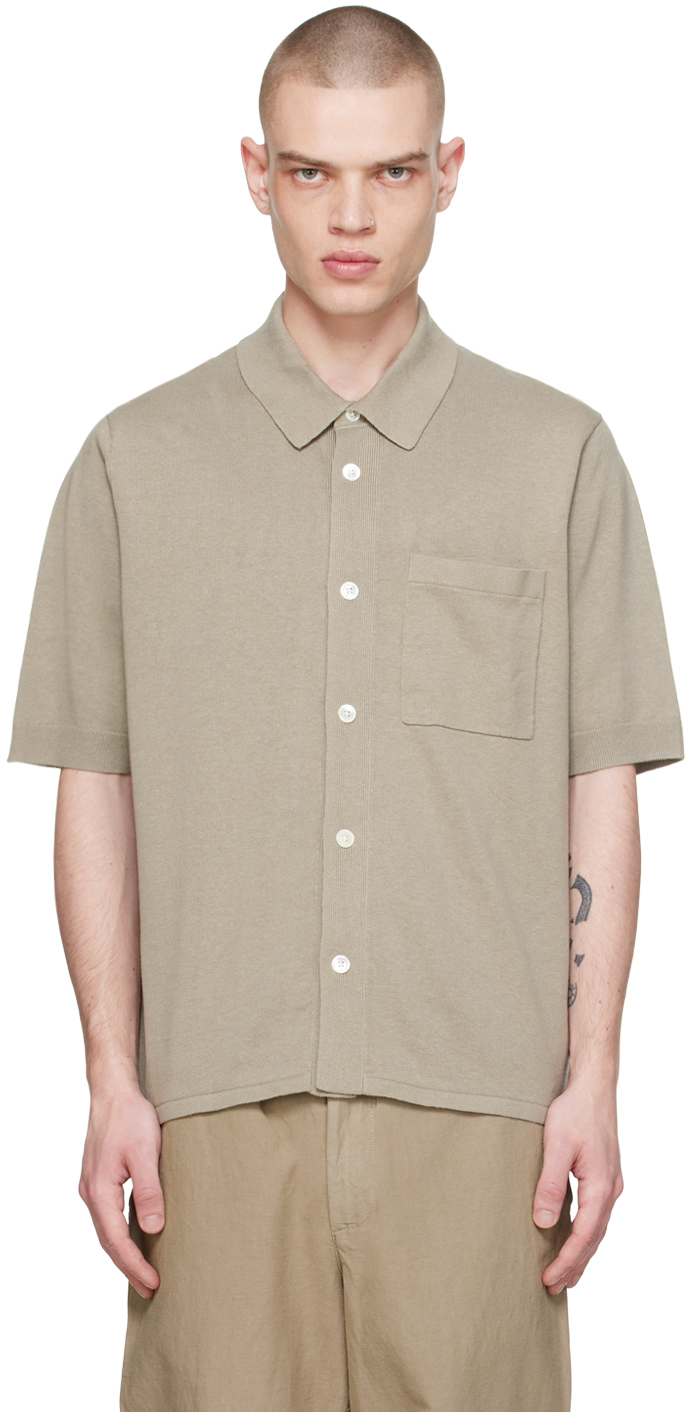 Shop Norse Projects Gray Rollo Shirt In Clay