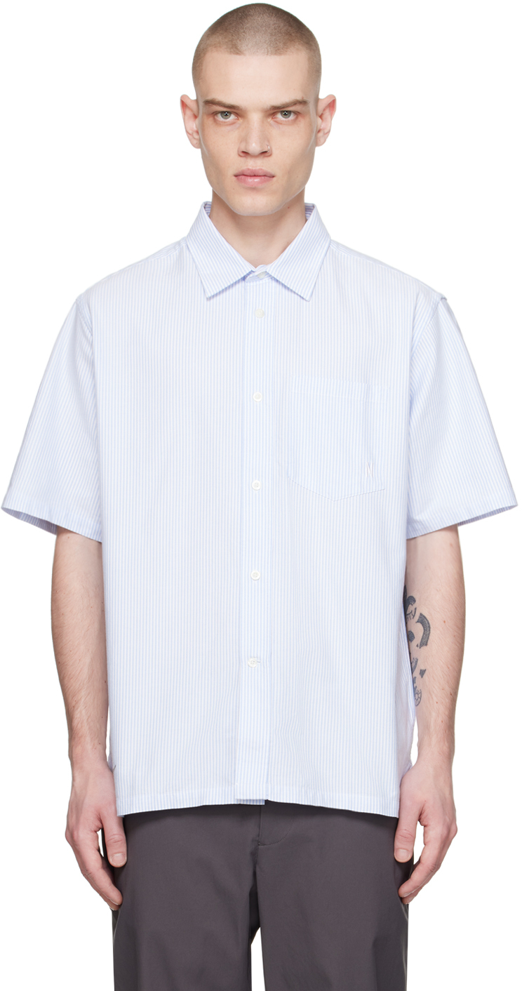 NORSE PROJECTS: White & Blue Ivan Shirt | SSENSE