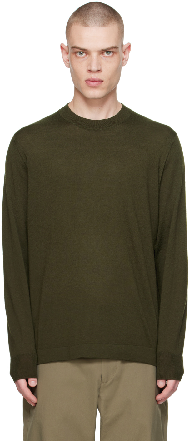 Norse Projects Khaki Teis Sweater In Army Green
