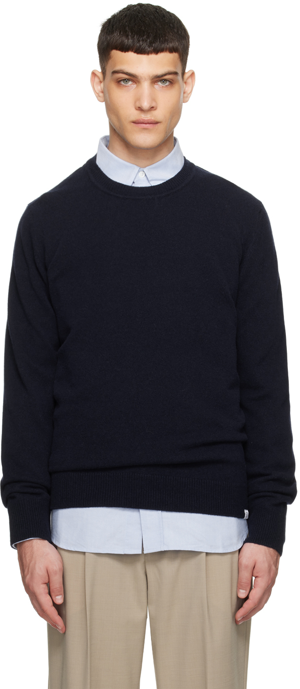 Norse Projects Navy Sigfred Jumper In Dark Navy