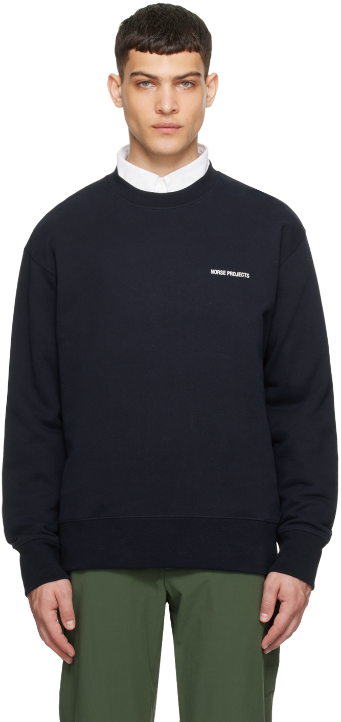 Navy Arne Sweatshirt by NORSE PROJECTS on Sale