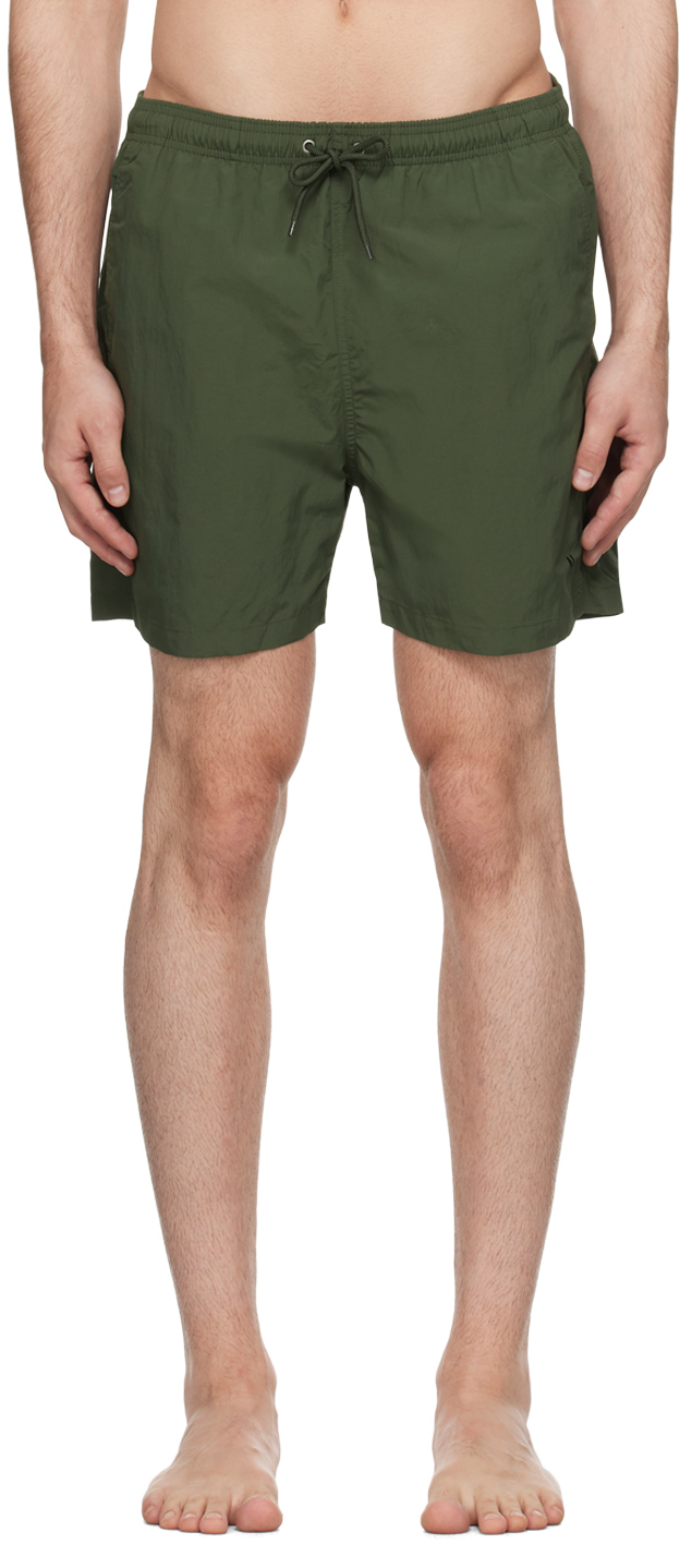 Shop Norse Projects Green Hauge Swim Shorts In Spruce Green