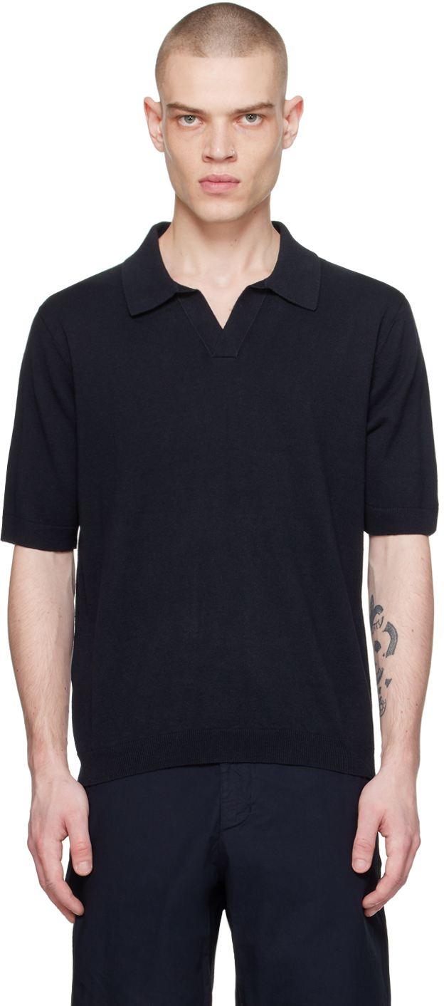 Norse Projects Navy Leif Polo In Dark Navy