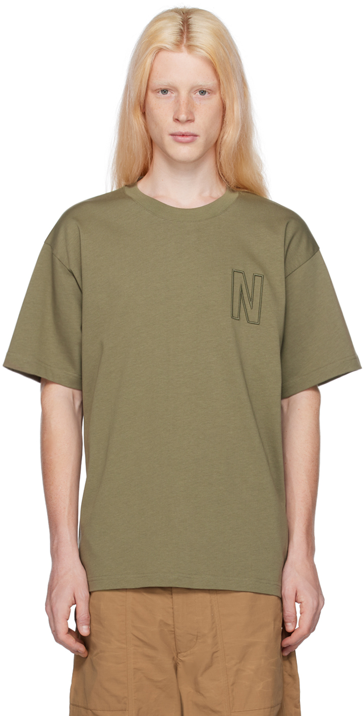Norse Projects Khaki Simon T-shirt In 8076 Sediment Green
