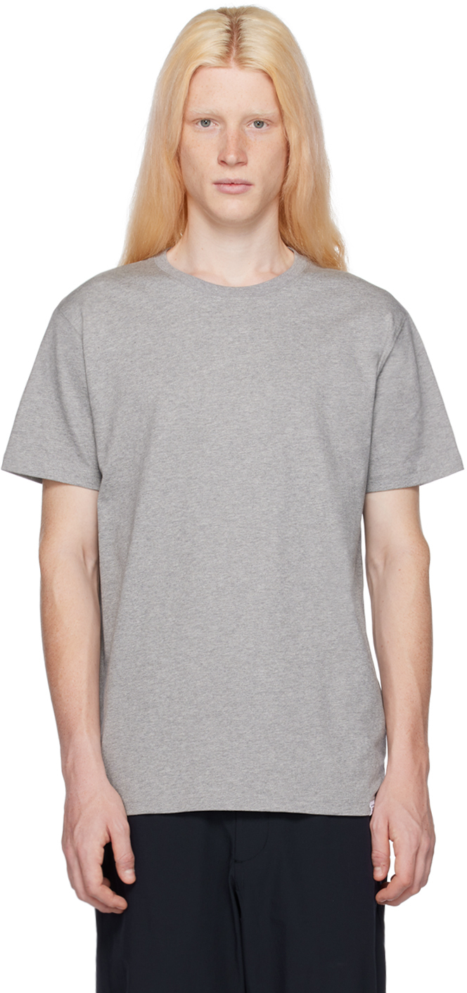 Norse Projects Grey Niels T-shirt In 1026 Light Grey Mela