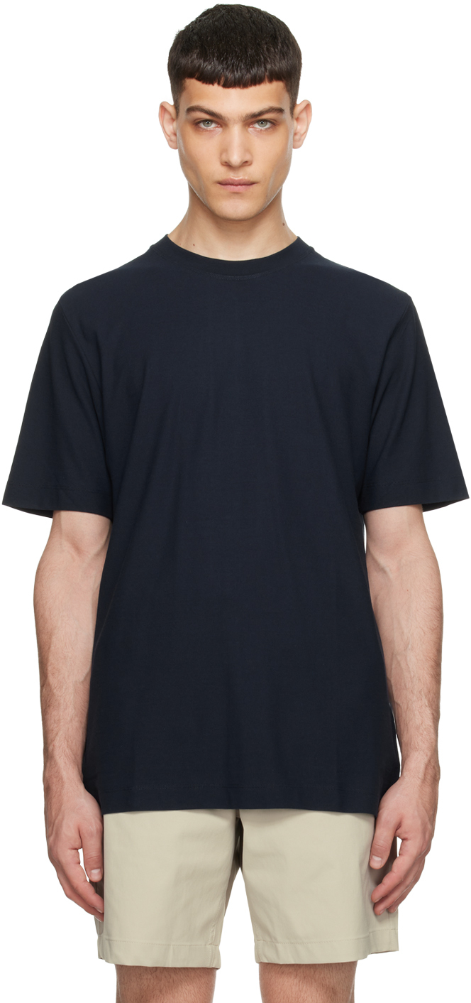 Norse Projects Navy Crewneck T-shirt In Dark Navy