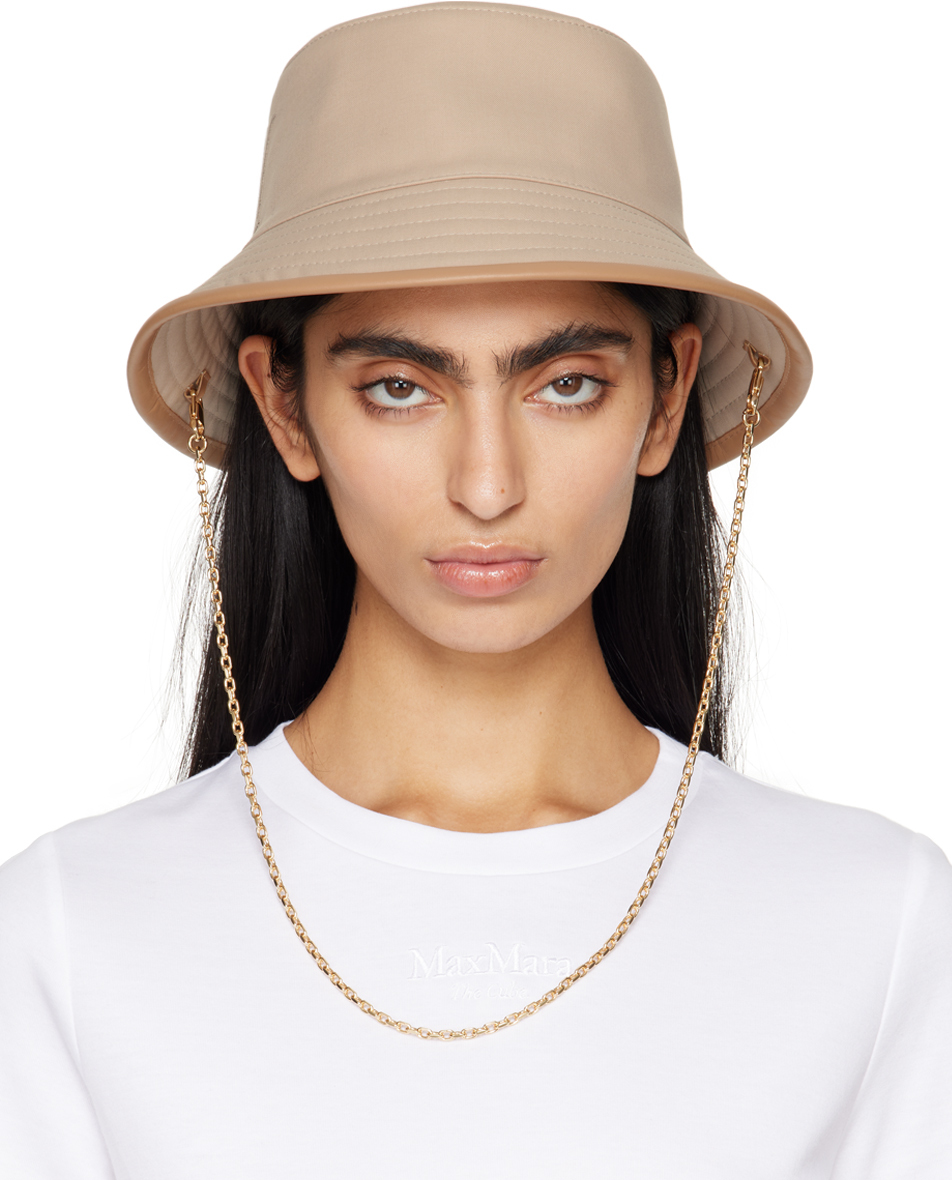 Chapeau D-Bobby à long bord Paille et bande brodée beige et noire