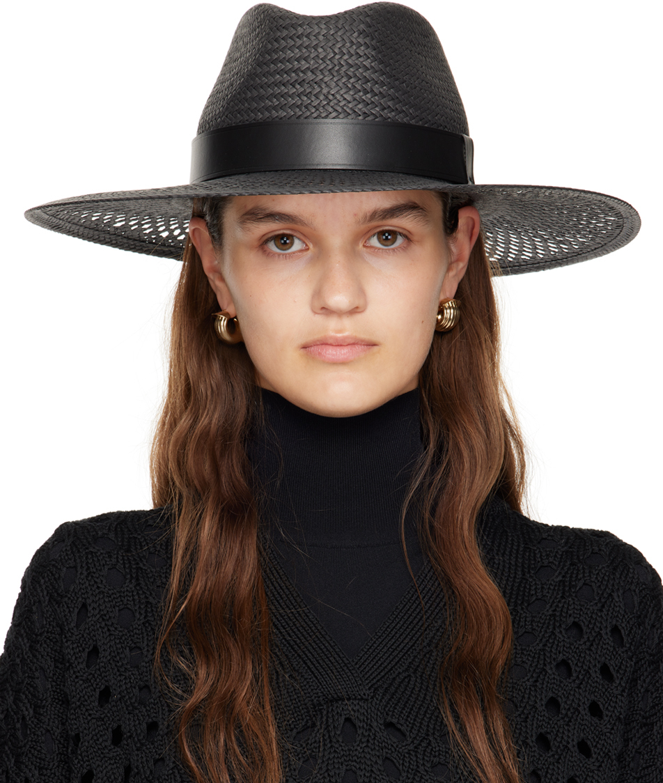 Black Paper Yarn Panama Hat