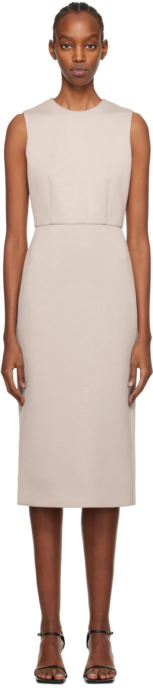 Max Mara: Taupe Maremar Midi Dress | SSENSE