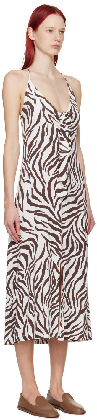 Max Mara Danilo Zebra-print Jersey Midi Dress In 2 Dark Brown