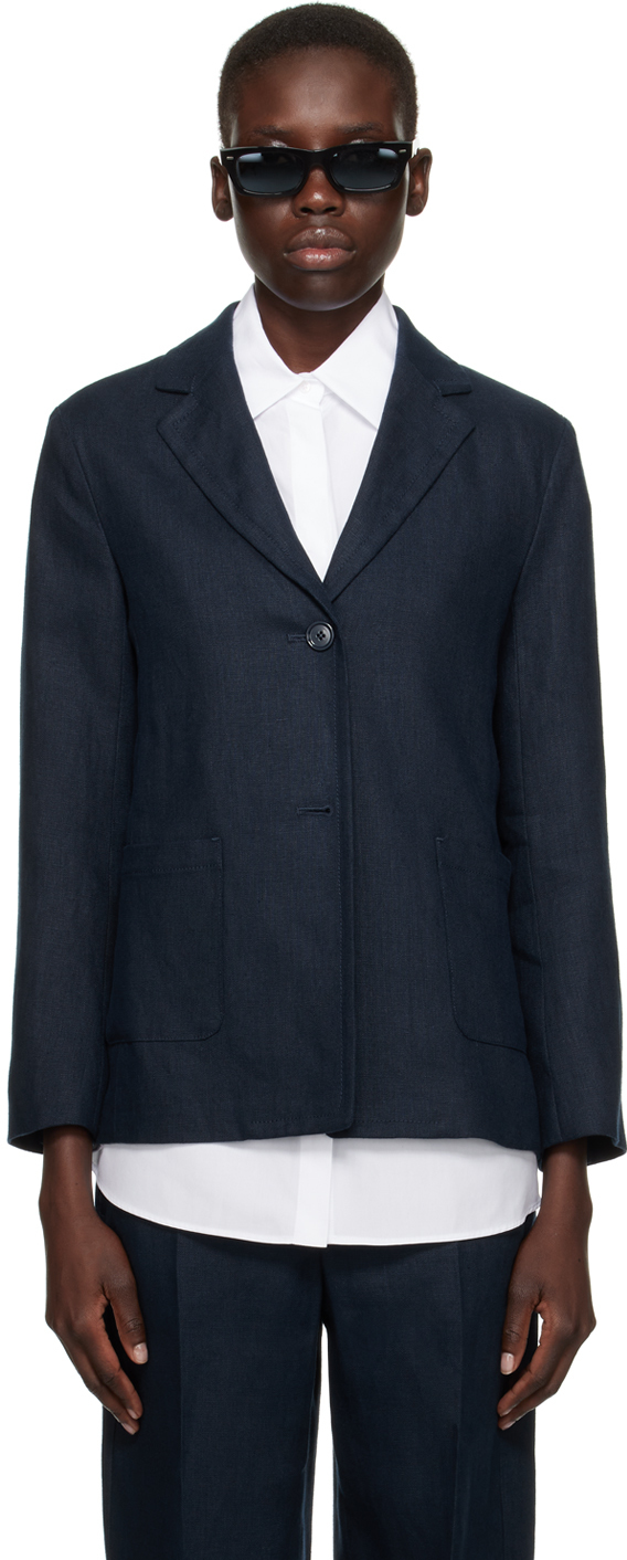 【関税込み】Max Mara ネイビー Socrates テーラードジャケット Max Maraのネイビー Socrates テーラードジャケットがセール中
