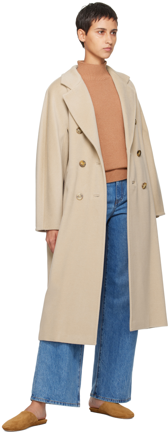Max Mara Beige Madame Coat In 032 Sand