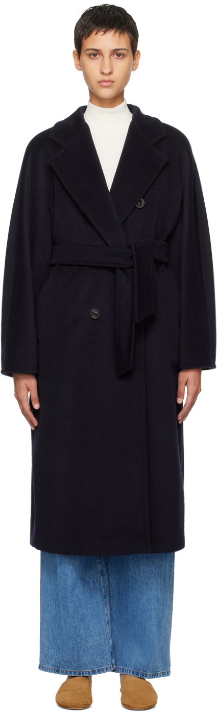 Max Mara: Navy Madame Coat | SSENSE