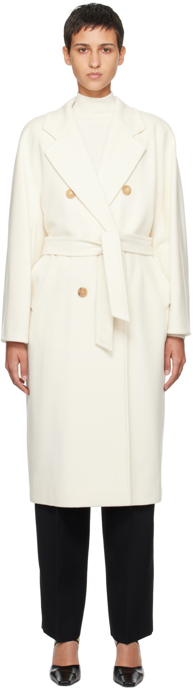 Max Mara Off-white Madame Coat In 021 White