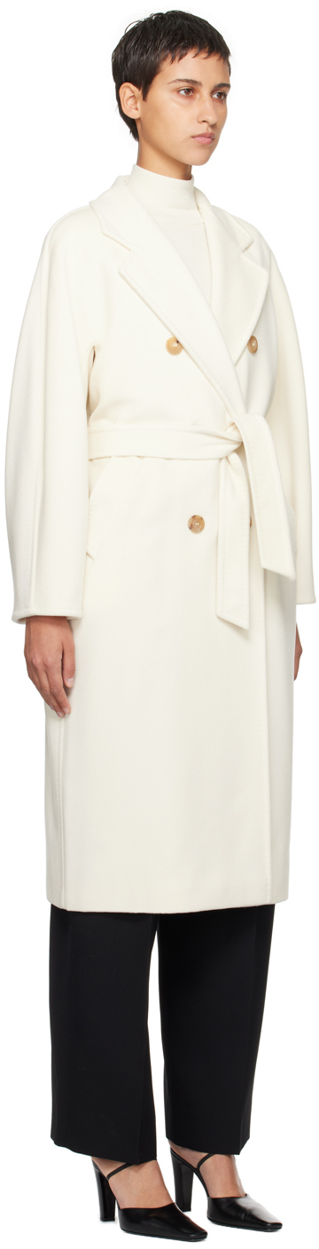 Max Mara Waterproof Gabardine Wool Windbreaker In 021 White