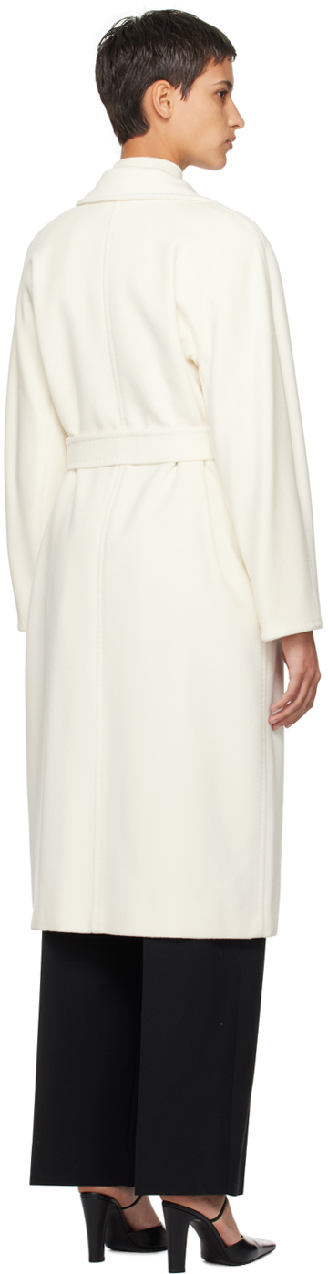 Max Mara Waterproof Gabardine Wool Windbreaker In 021 White
