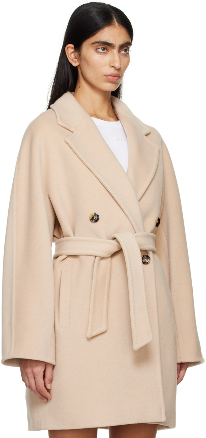 Max Mara Oversized Wool And Cashmere Coat With Lapel Collar And Kimono Sleeves In 12 Beige